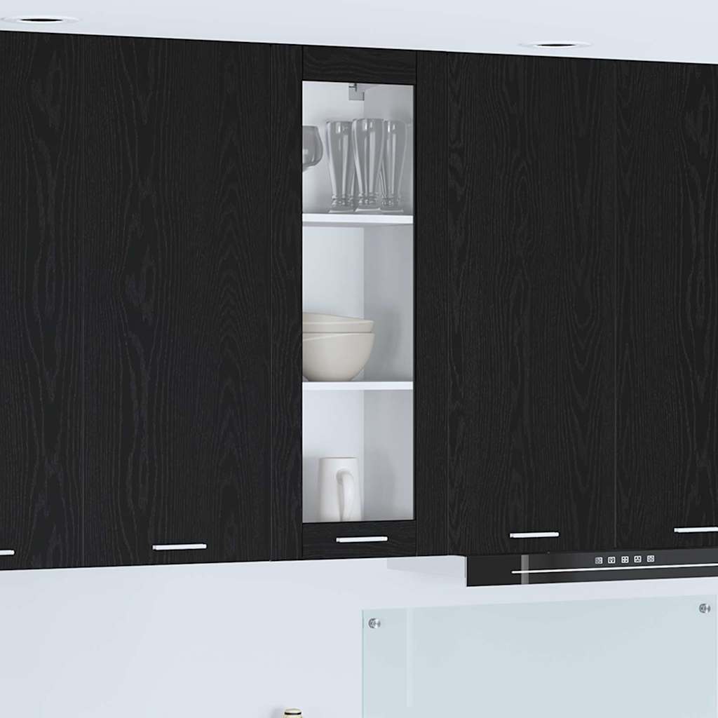 vidaXL Hängeschrank mit Speicher Schwarz Eichen-Optik 40 x 31 x 100 cm