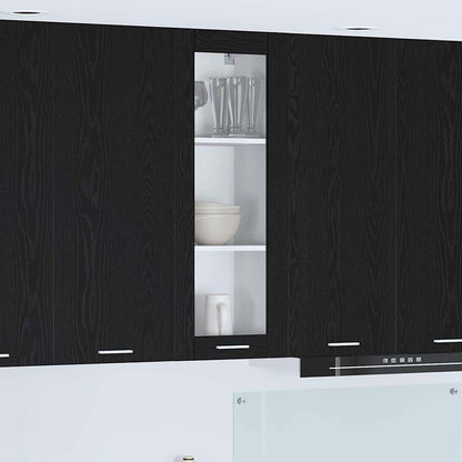 vidaXL Hängeschrank mit Speicher Schwarz Eichen-Optik 40 x 31 x 100 cm