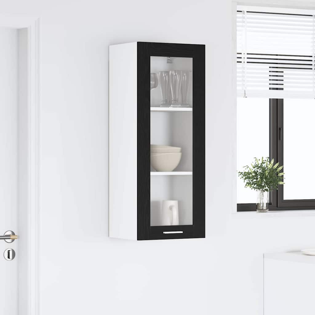 vidaXL Hängeschrank mit Speicher Schwarz Eichen-Optik 40 x 31 x 100 cm
