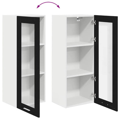 vidaXL Hängeschrank mit Speicher Schwarz Eichen-Optik 40 x 31 x 100 cm