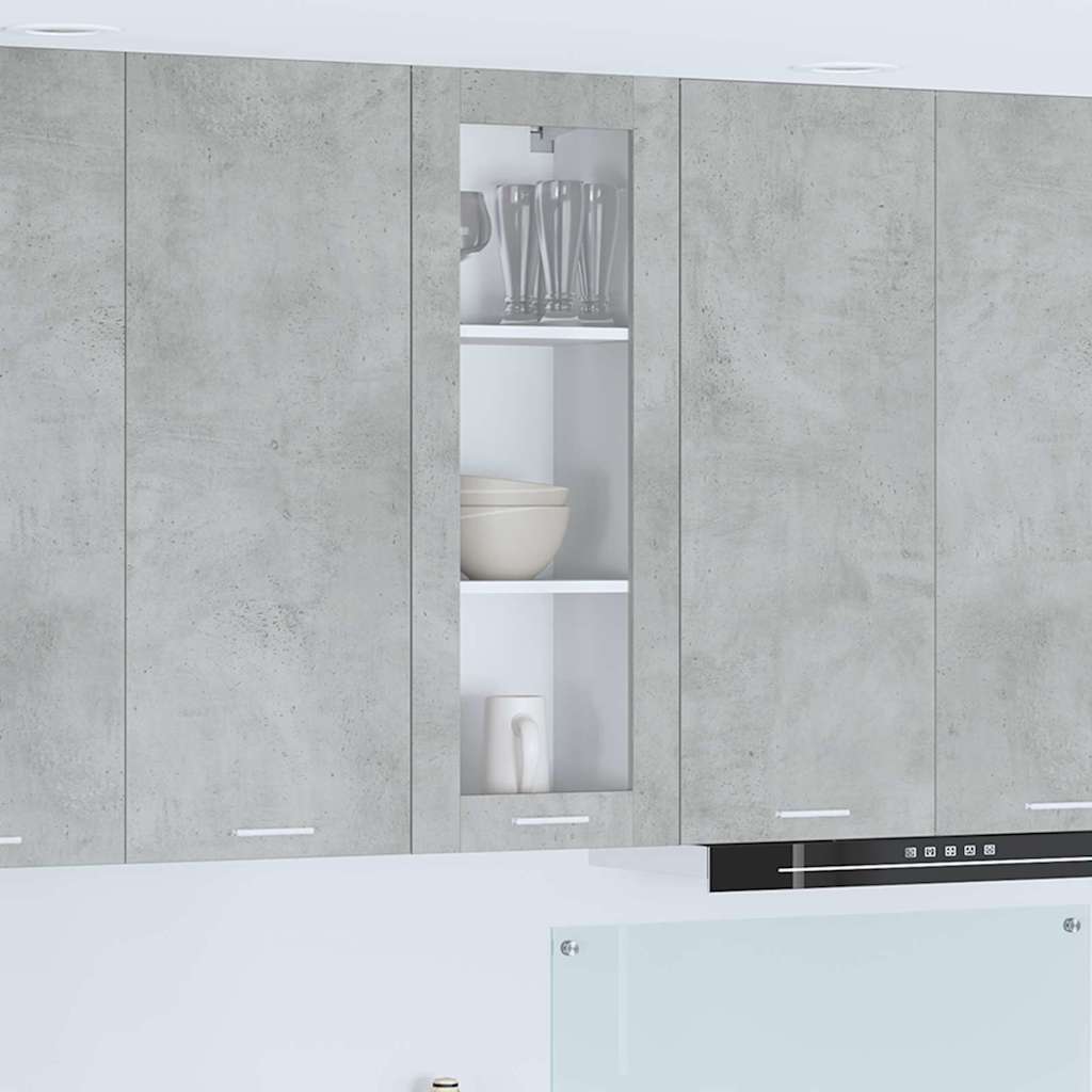 vidaXL Hängeschrank mit Tür Beton Grau 40 x 31 x 100 cm Holzwerkstoff