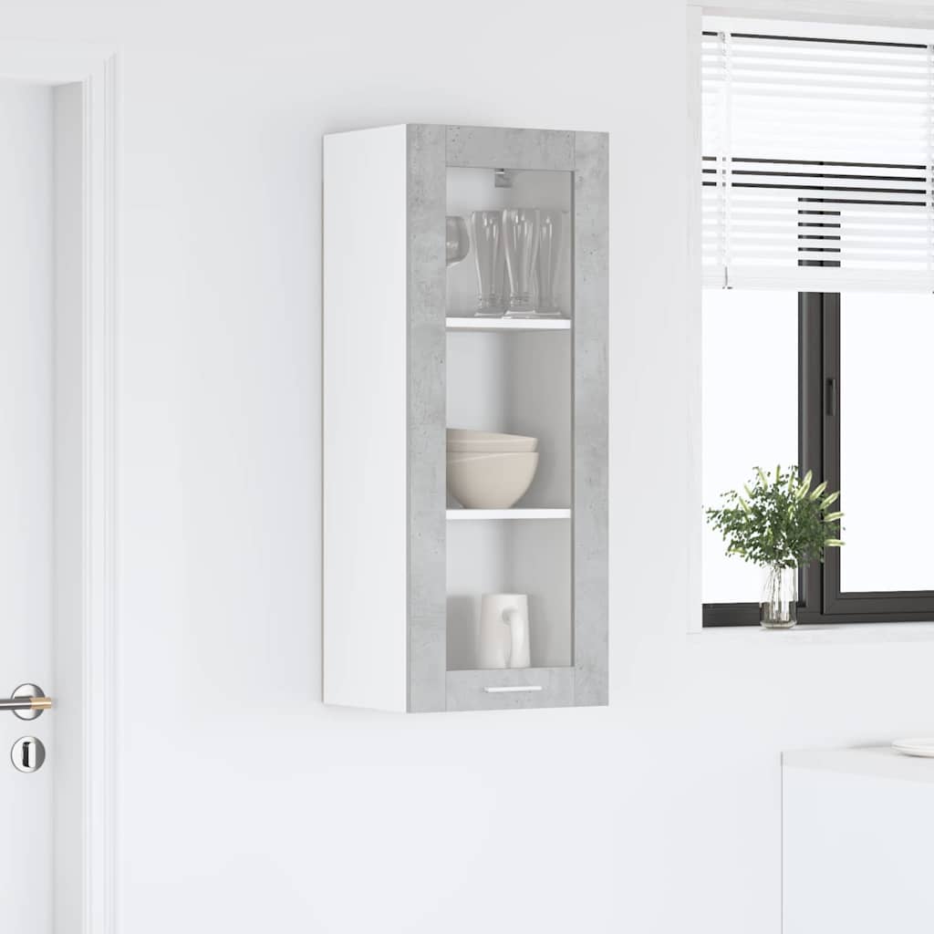 vidaXL Hängeschrank mit Tür Beton Grau 40 x 31 x 100 cm Holzwerkstoff