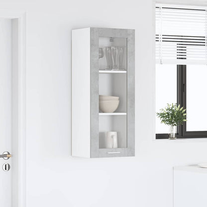 vidaXL Hängeschrank mit Tür Beton Grau 40 x 31 x 100 cm Holzwerkstoff