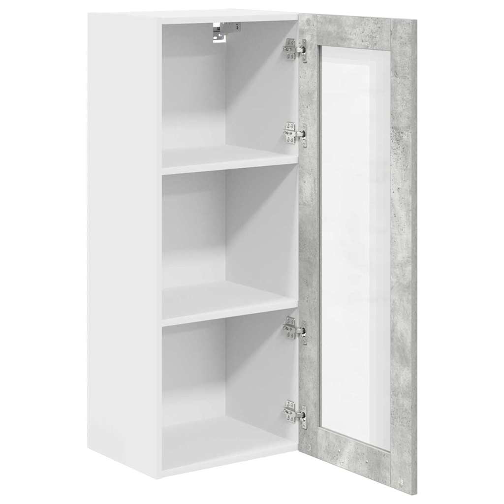 vidaXL Hängeschrank mit Tür Beton Grau 40 x 31 x 100 cm Holzwerkstoff