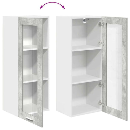 vidaXL Hängeschrank mit Tür Beton Grau 40 x 31 x 100 cm Holzwerkstoff