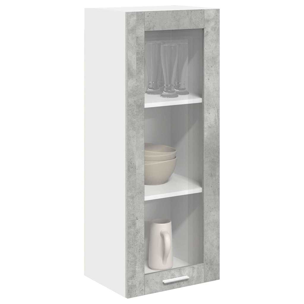 vidaXL Hängeschrank mit Tür Beton Grau 40 x 31 x 100 cm Holzwerkstoff