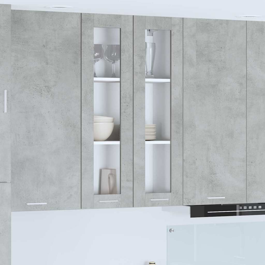 vidaXL Hängeschrank mit Tür Beton Grau 60 x 31 x 100 cm Holzwerkstoff