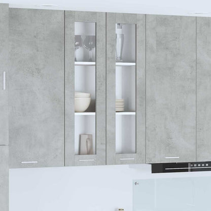 vidaXL Hängeschrank mit Tür Beton Grau 60 x 31 x 100 cm Holzwerkstoff