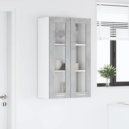 vidaXL Hängeschrank mit Tür Beton Grau 60 x 31 x 100 cm Holzwerkstoff