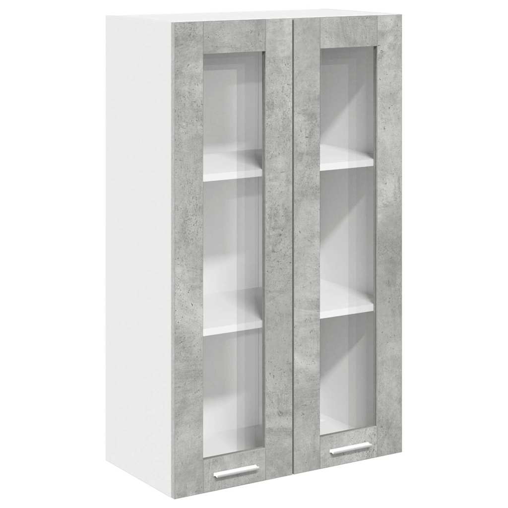 vidaXL Hängeschrank mit Tür Beton Grau 60 x 31 x 100 cm Holzwerkstoff