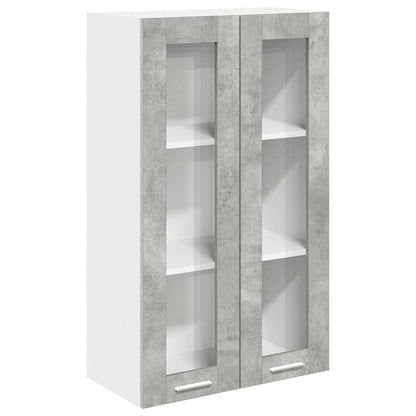 vidaXL Hängeschrank mit Tür Beton Grau 60 x 31 x 100 cm Holzwerkstoff