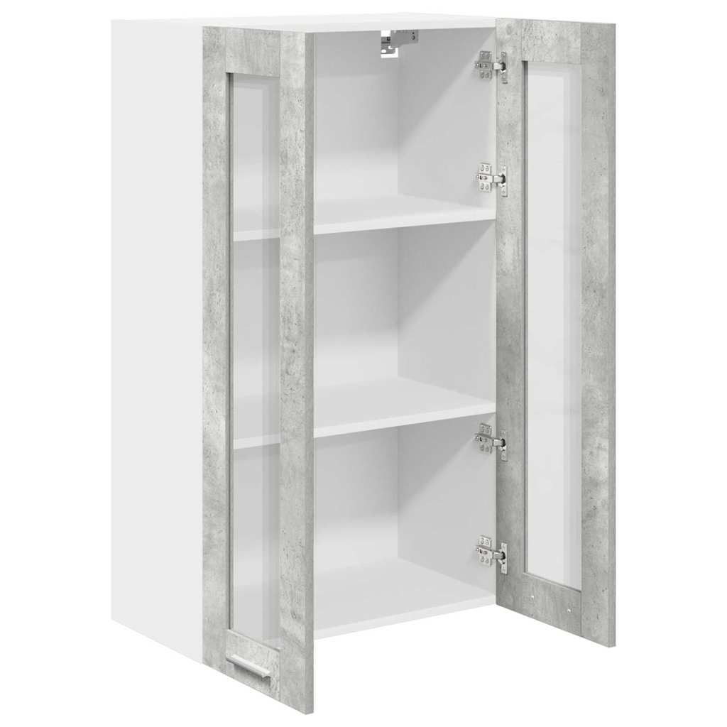 vidaXL Hängeschrank mit Tür Beton Grau 60 x 31 x 100 cm Holzwerkstoff