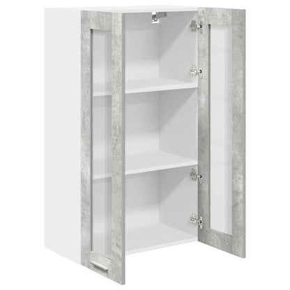 vidaXL Hängeschrank mit Tür Beton Grau 60 x 31 x 100 cm Holzwerkstoff