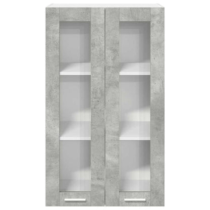 vidaXL Hängeschrank mit Tür Beton Grau 60 x 31 x 100 cm Holzwerkstoff