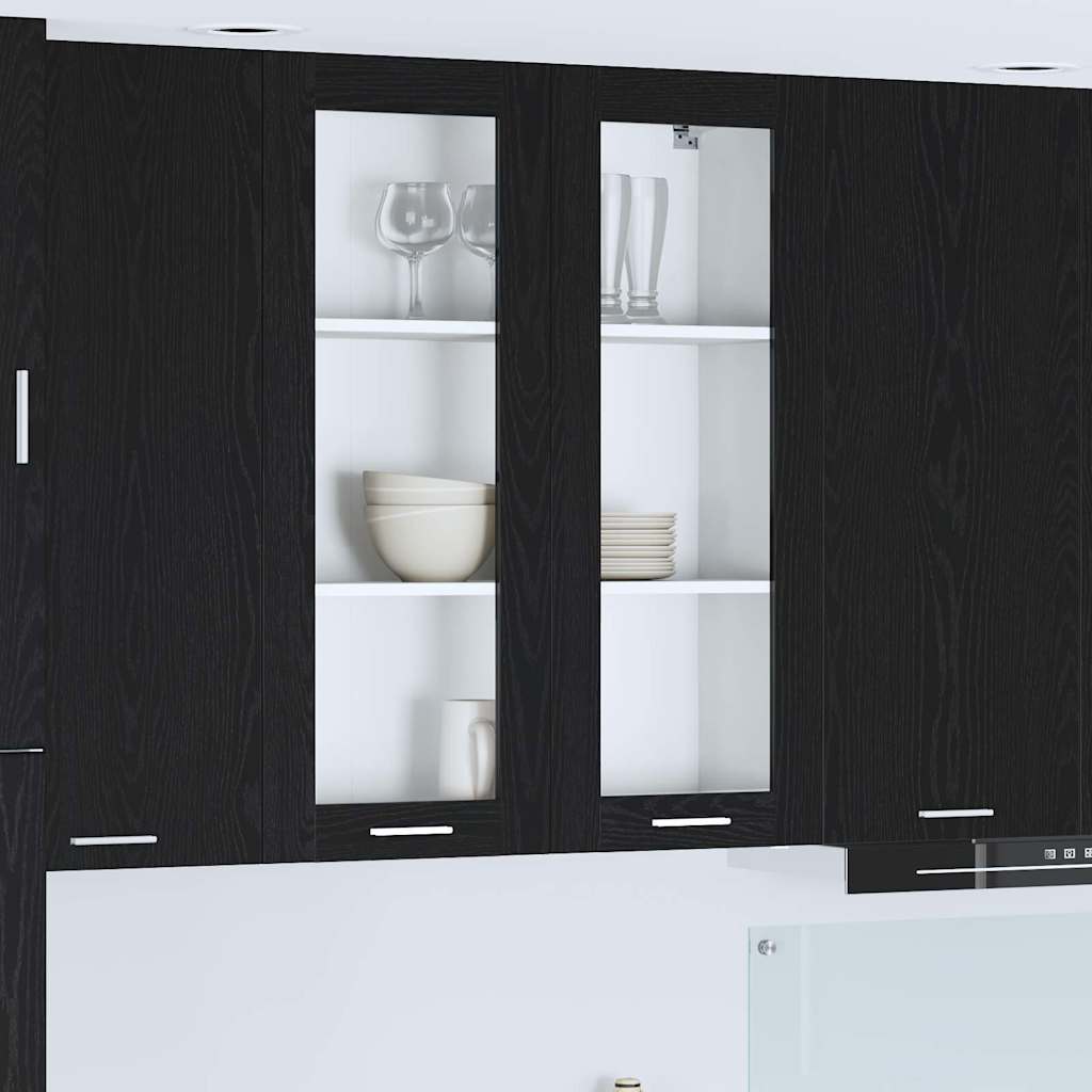 vidaXL Hängeschrank mit Speicher Schwarz Eichen-Optik 80 x 31 x 100 cm