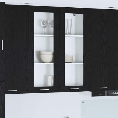 vidaXL Hängeschrank mit Speicher Schwarz Eichen-Optik 80 x 31 x 100 cm
