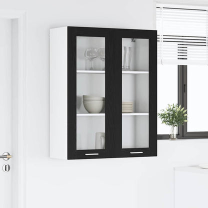 vidaXL Hängeschrank mit Speicher Schwarz Eichen-Optik 80 x 31 x 100 cm