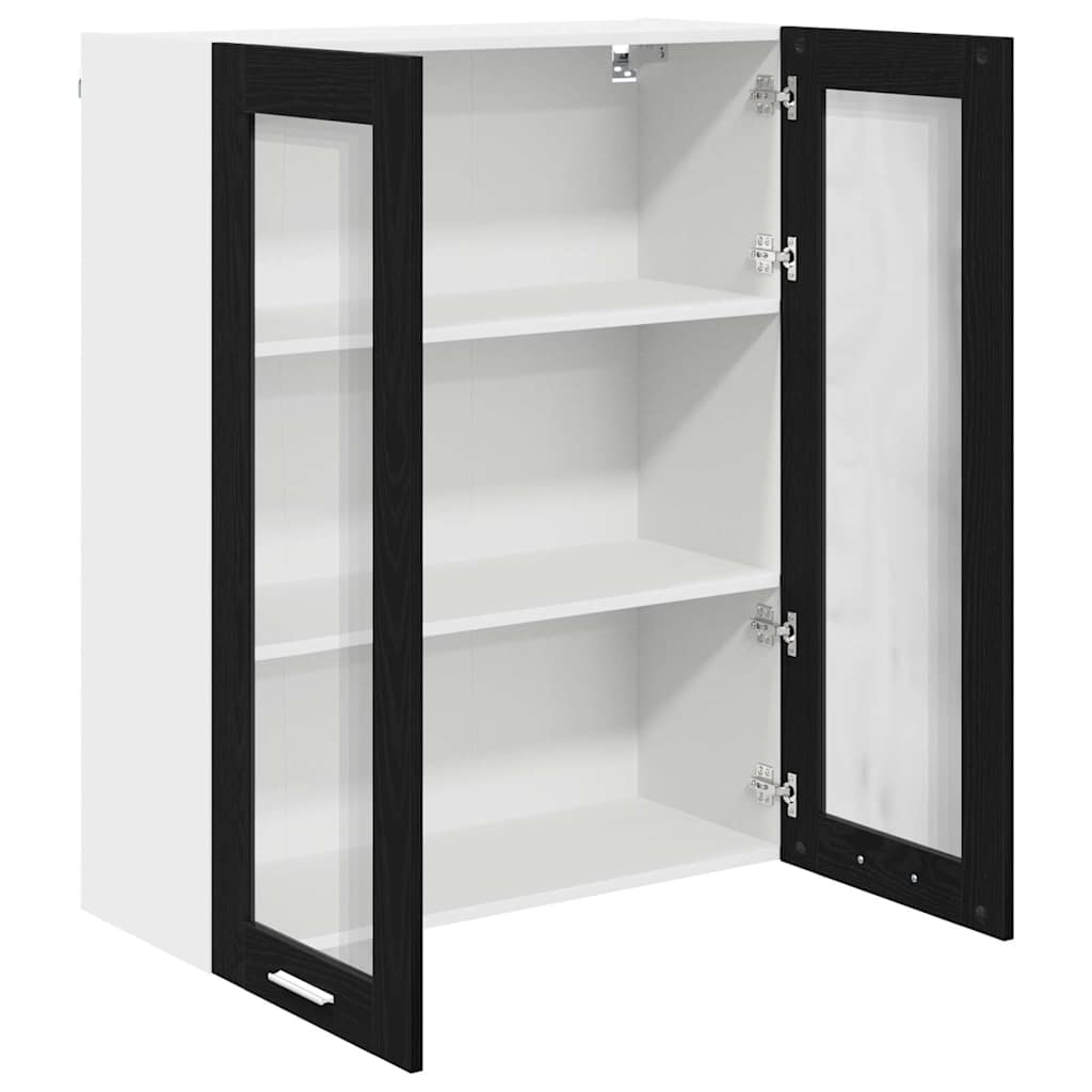 vidaXL Hängeschrank mit Speicher Schwarz Eichen-Optik 80 x 31 x 100 cm