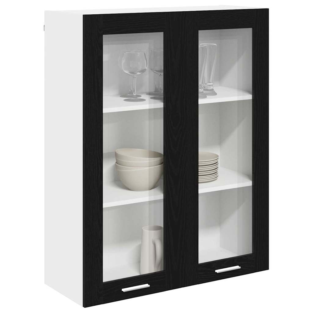 vidaXL Hängeschrank mit Speicher Schwarz Eichen-Optik 80 x 31 x 100 cm
