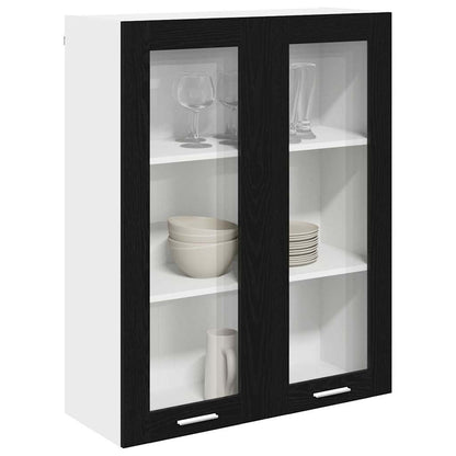 vidaXL Hängeschrank mit Speicher Schwarz Eichen-Optik 80 x 31 x 100 cm