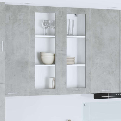 vidaXL Hängeschrank mit Tür Beton Grau 80 x 31 x 100 cm Holzwerkstoff