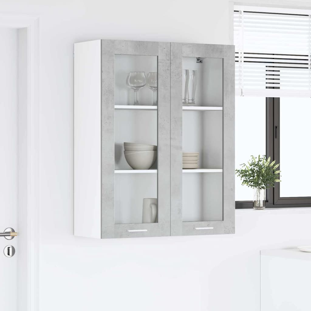 vidaXL Hängeschrank mit Tür Beton Grau 80 x 31 x 100 cm Holzwerkstoff