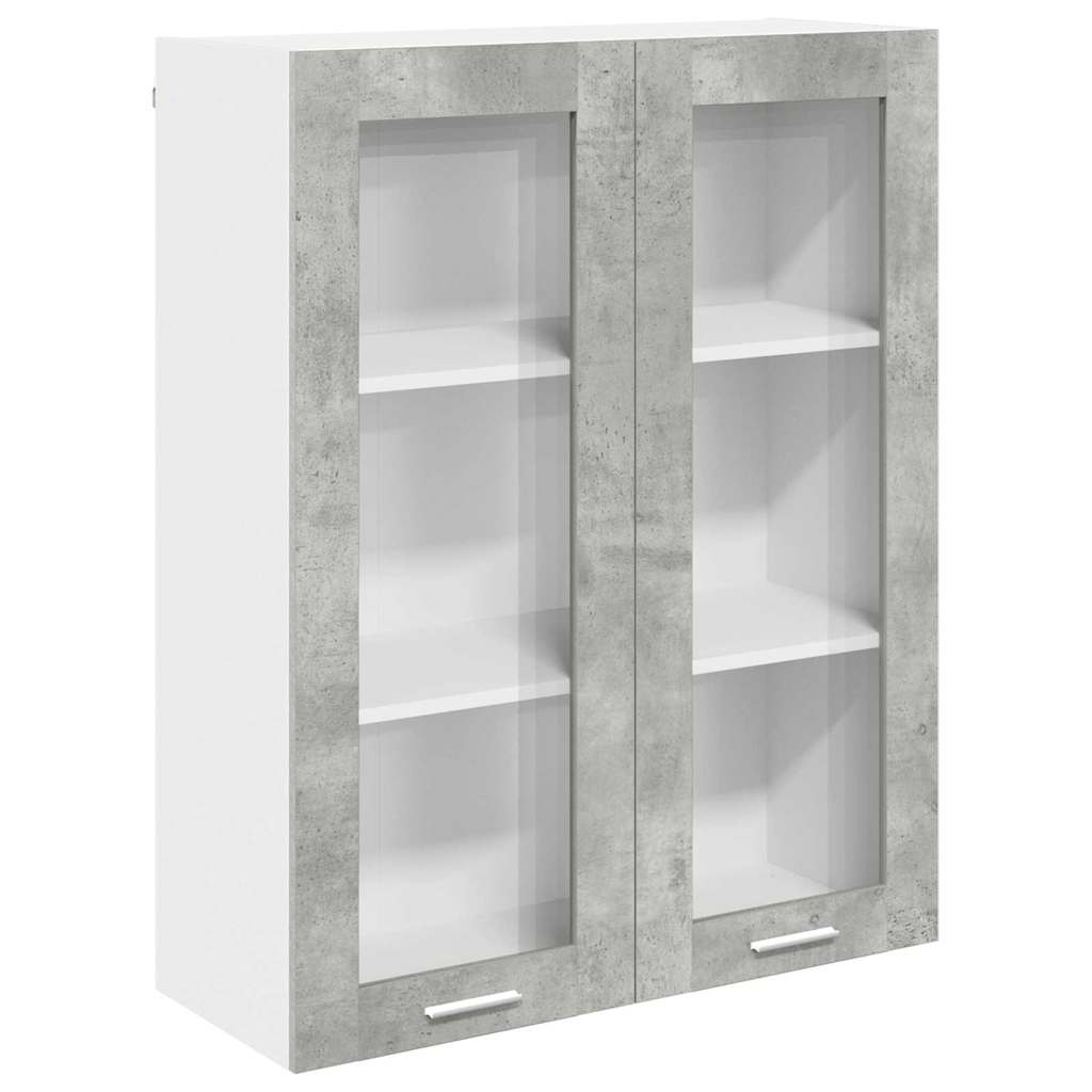 vidaXL Hängeschrank mit Tür Beton Grau 80 x 31 x 100 cm Holzwerkstoff