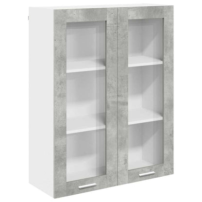 vidaXL Hängeschrank mit Tür Beton Grau 80 x 31 x 100 cm Holzwerkstoff