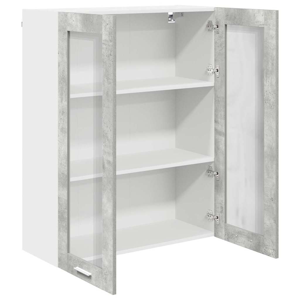 vidaXL Hängeschrank mit Tür Beton Grau 80 x 31 x 100 cm Holzwerkstoff