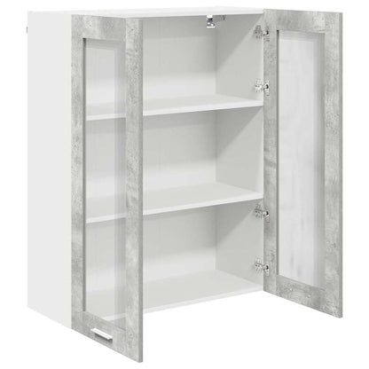 vidaXL Hängeschrank mit Tür Beton Grau 80 x 31 x 100 cm Holzwerkstoff