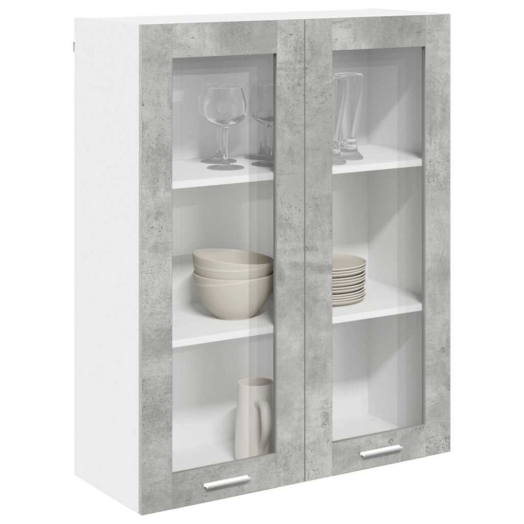 vidaXL Hängeschrank mit Tür Beton Grau 80 x 31 x 100 cm Holzwerkstoff