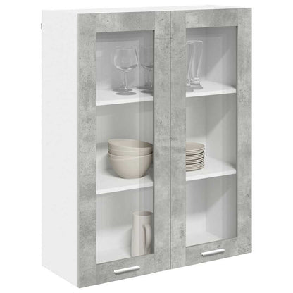 vidaXL Hängeschrank mit Tür Beton Grau 80 x 31 x 100 cm Holzwerkstoff