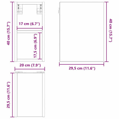 vidaXL Hängeschrank Beton Grau 20 x 29,5 x 40 cm Holzwerkstoff
