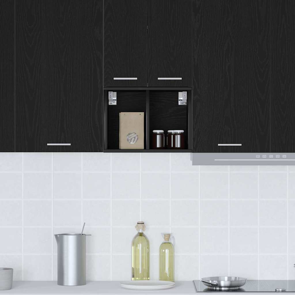 vidaXL Hängeschrank Schwarz Eichen-Optik 30 x 29,5 x 40 cm