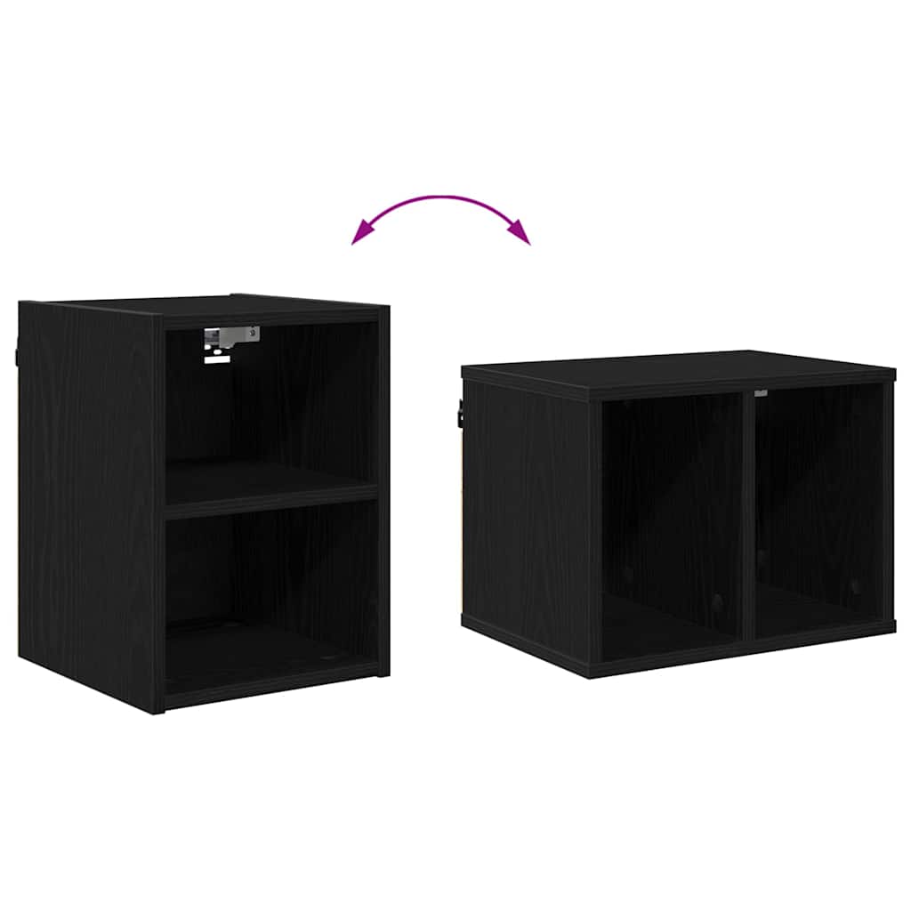 vidaXL Hängeschrank Schwarz Eichen-Optik 30 x 29,5 x 40 cm