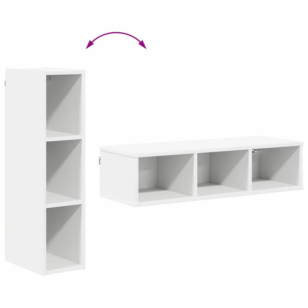 vidaXL Hängeschrank mit Speicher Weiß 20 x 29,5 x 80 cm Holzwerkstoff