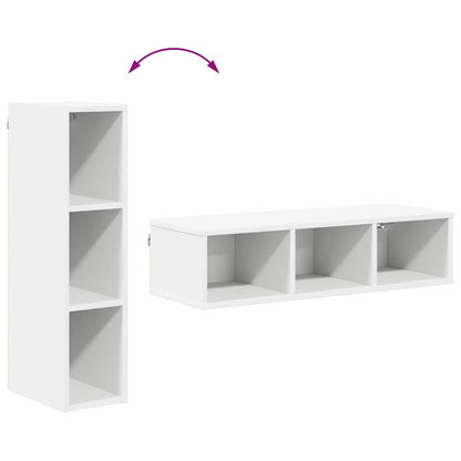 vidaXL Hängeschrank mit Speicher Weiß 20 x 29,5 x 80 cm Holzwerkstoff