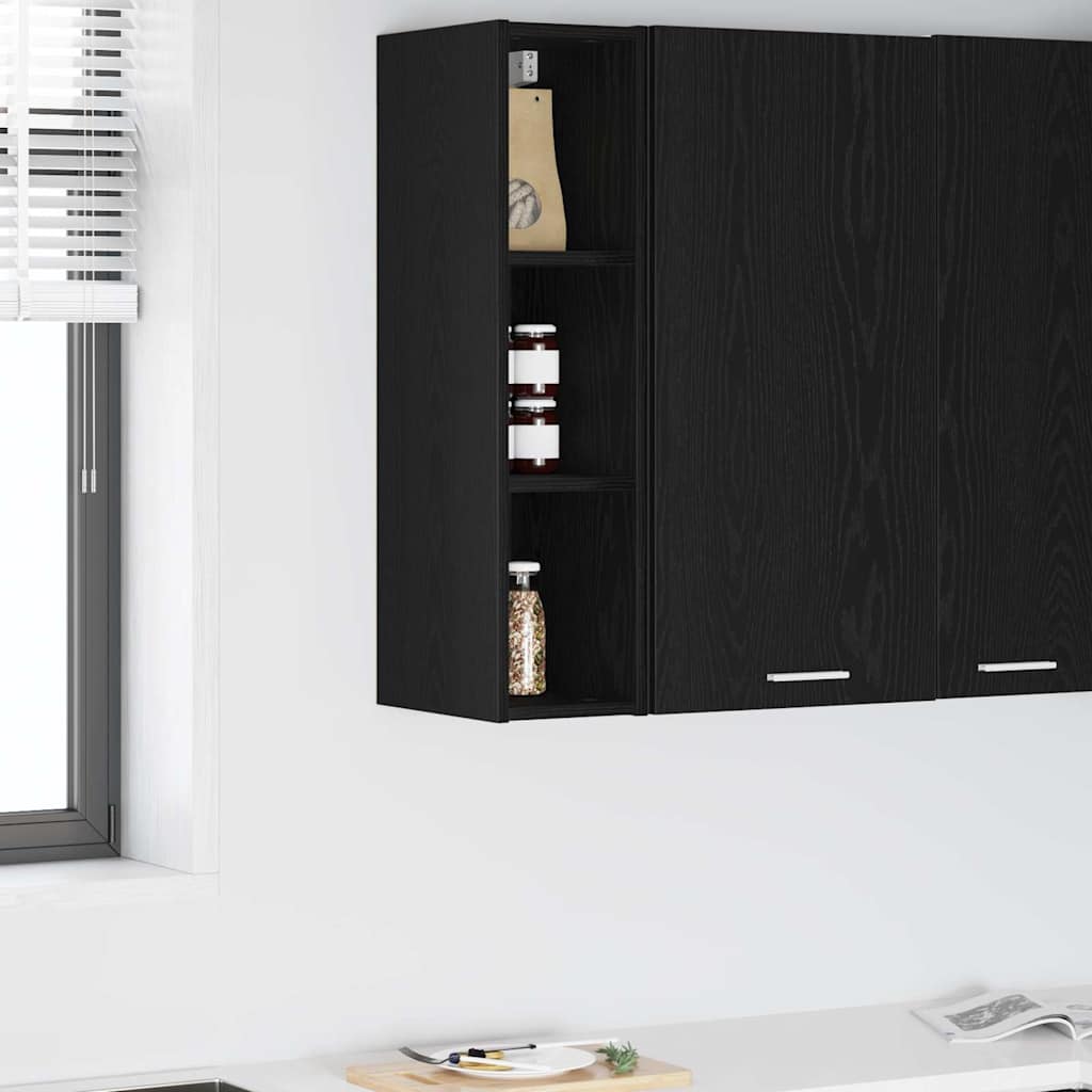 vidaXL Hängeschrank Schwarz Eichen-Optik 20 x 29,5 x 80 cm