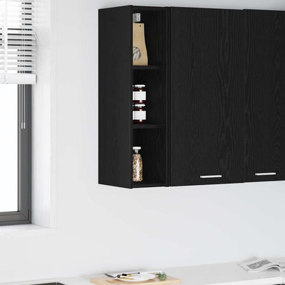 vidaXL Hängeschrank Schwarz Eichen-Optik 20 x 29,5 x 80 cm