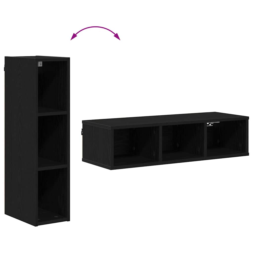 vidaXL Hängeschrank Schwarz Eichen-Optik 20 x 29,5 x 80 cm