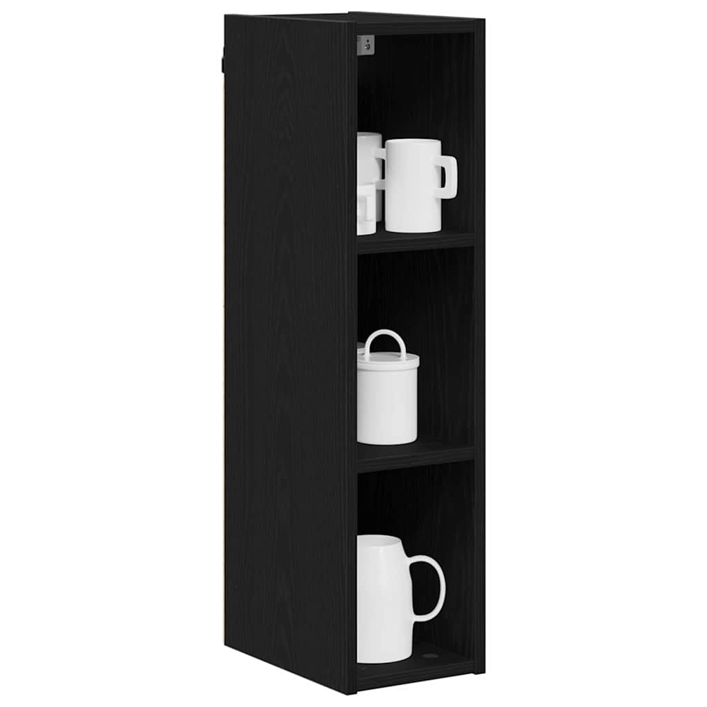 vidaXL Hängeschrank Schwarz Eichen-Optik 20 x 29,5 x 80 cm