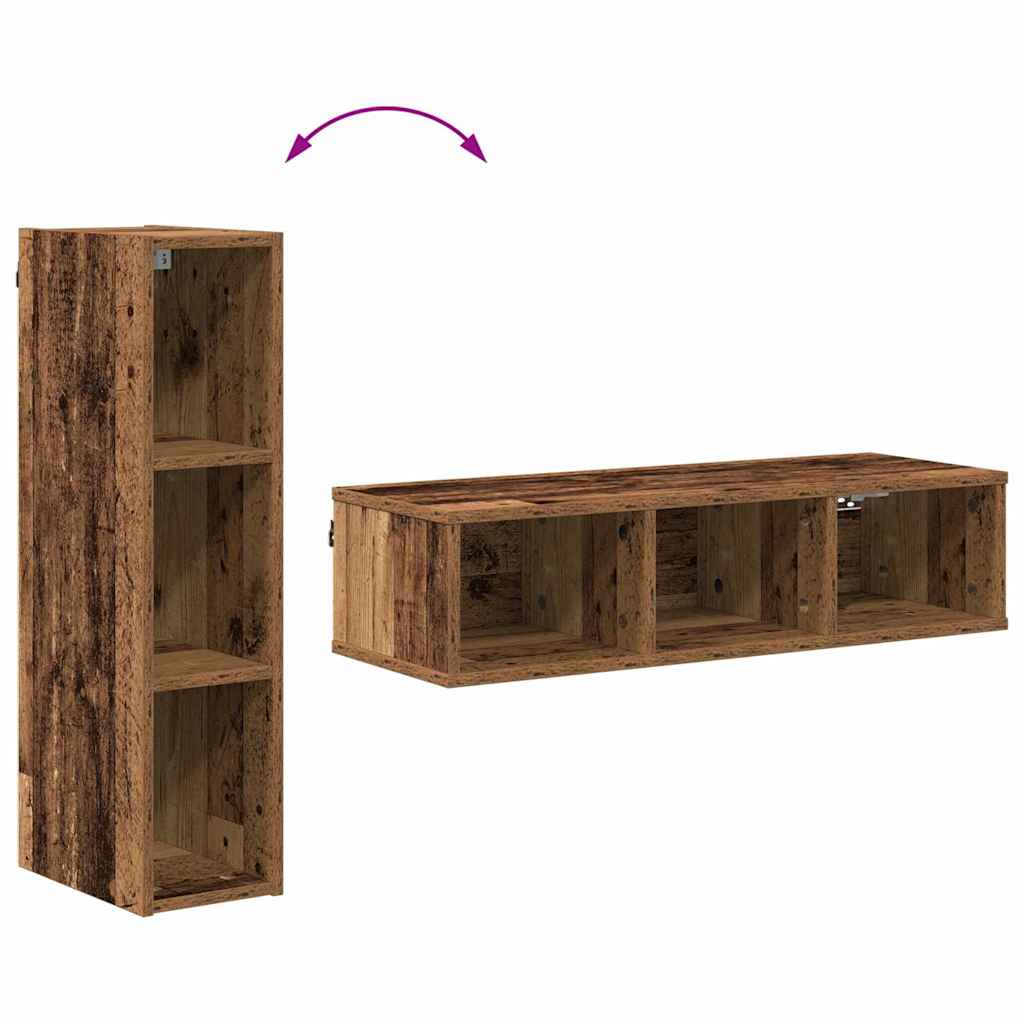 vidaXL Hängeschrank Altholz 20 x 29,5 x 80 cm Holzwerkstoff