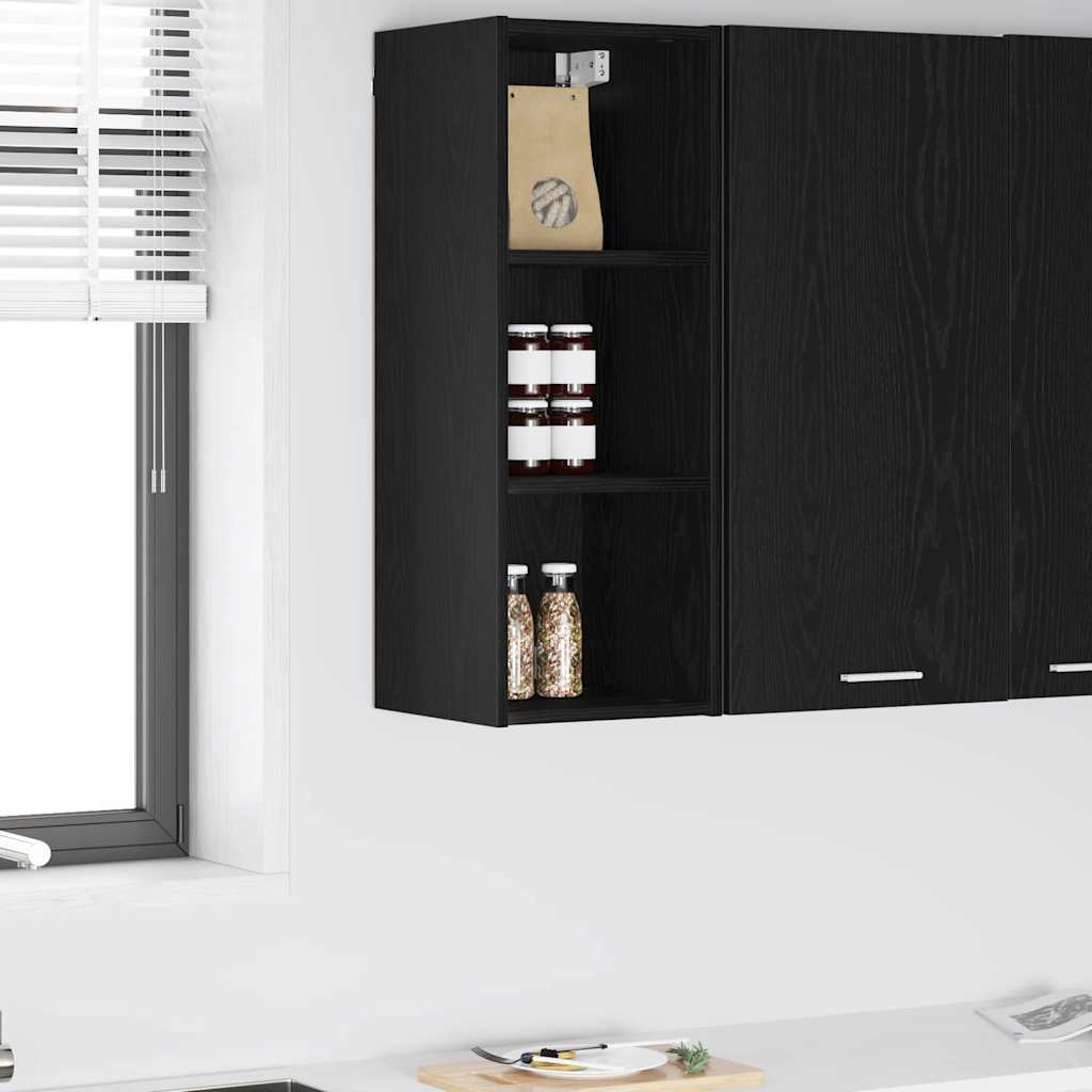 vidaXL Hängeschrank Schwarz Eichen-Optik 30 x 29,5 x 80 cm
