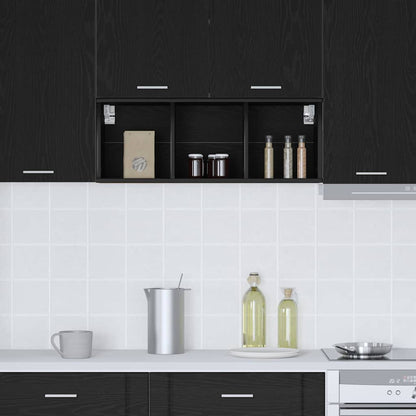 vidaXL Hängeschrank Schwarz Eichen-Optik 30 x 29,5 x 80 cm