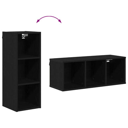 vidaXL Hängeschrank Schwarz Eichen-Optik 30 x 29,5 x 80 cm