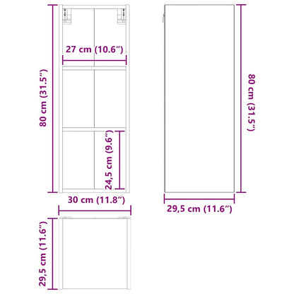 vidaXL Hängeschrank Riga Altholz 30 x 29,5 x 80 cm Holzwerkstoff
