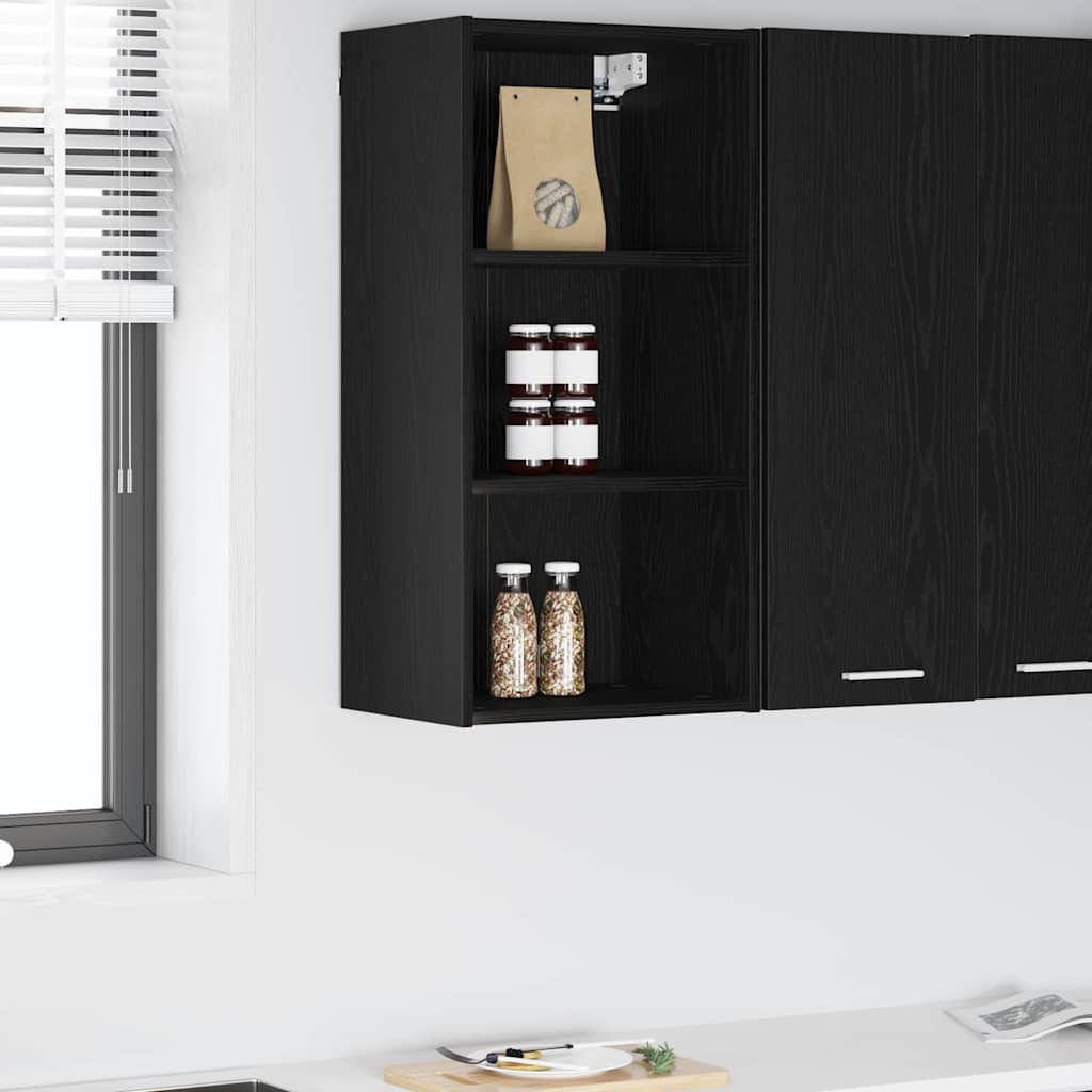 vidaXL Hängeschrank Schwarz Eichen-Optik 40 x 29,5 x 80 cm