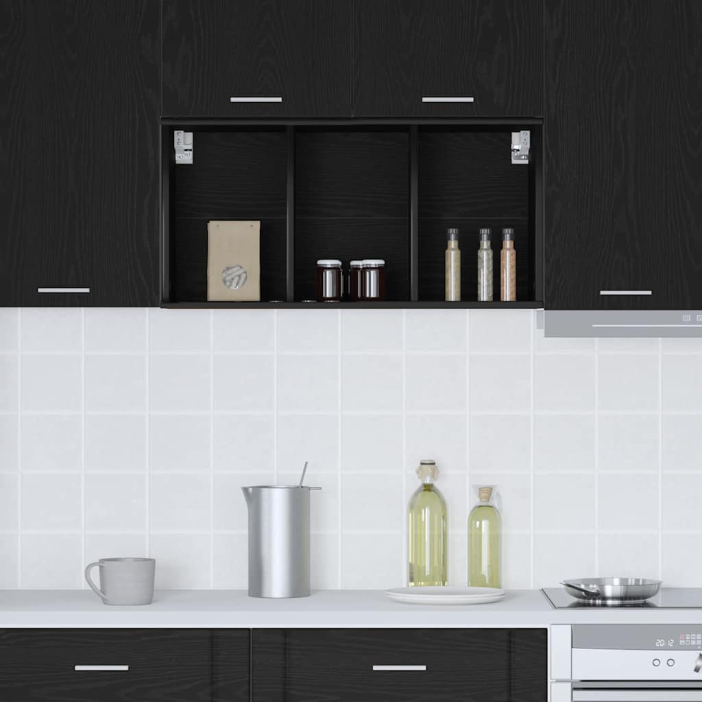 vidaXL Hängeschrank Schwarz Eichen-Optik 40 x 29,5 x 80 cm