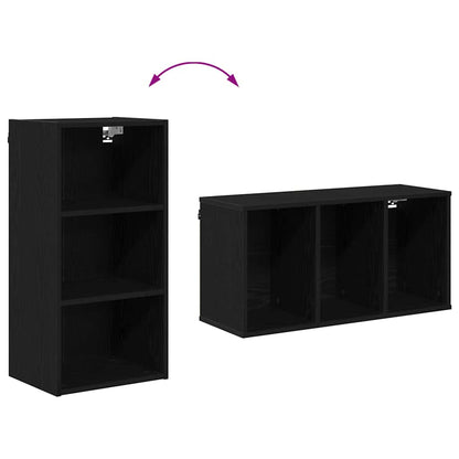 vidaXL Hängeschrank Schwarz Eichen-Optik 40 x 29,5 x 80 cm