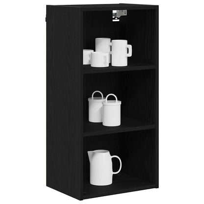 vidaXL Hängeschrank Schwarz Eichen-Optik 40 x 29,5 x 80 cm
